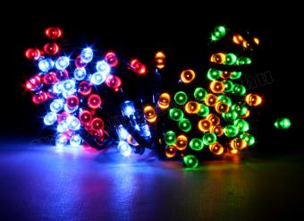 Napelemes Karácsonyi LED égősor, Kerti Fényfüzér, Kültéri, M7615/50M Színes